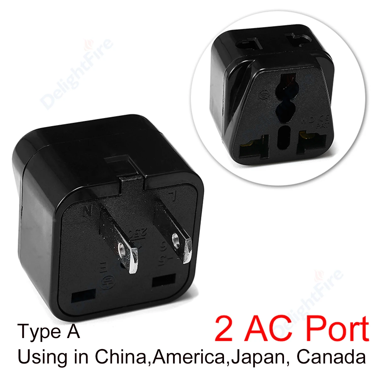 

Универсальный переходник с американской вилкой, дорожный адаптер черного/белого цвета с вилкой Стандарта ЕС на американскую, Новую Зеланди...