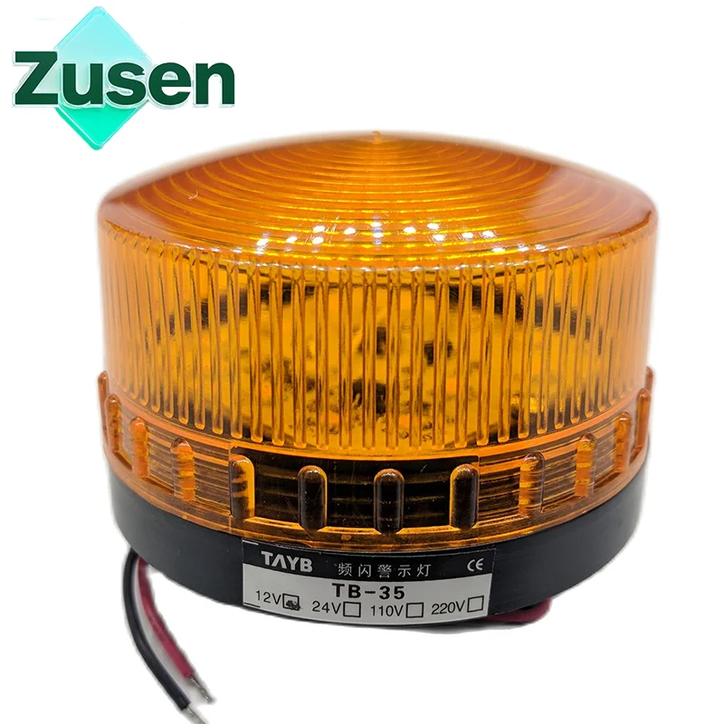 

Zusen TB35-Y 12 В 24 В 110 В 220 В Желтый охранная сигнализация Стробоскопический сигнал Предупреждающий свет Светодиодная лампа Маленький мигающий свет