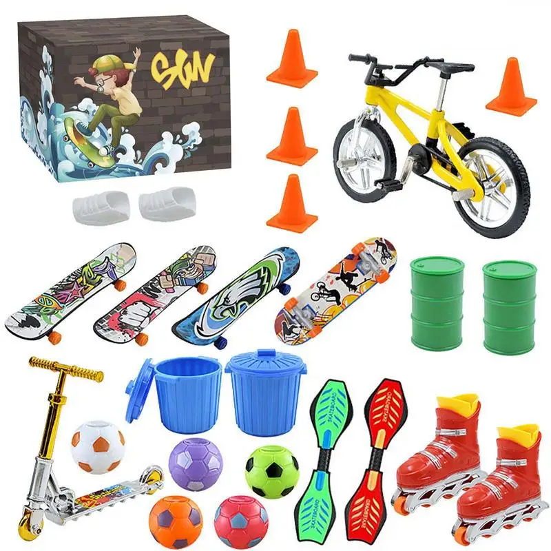 

24 Pcs Tiny Swing Board Deck Fingertip Movement Bike Fingerboard Skateboards Bikes Scooter Party Favors For Kids As Gifts