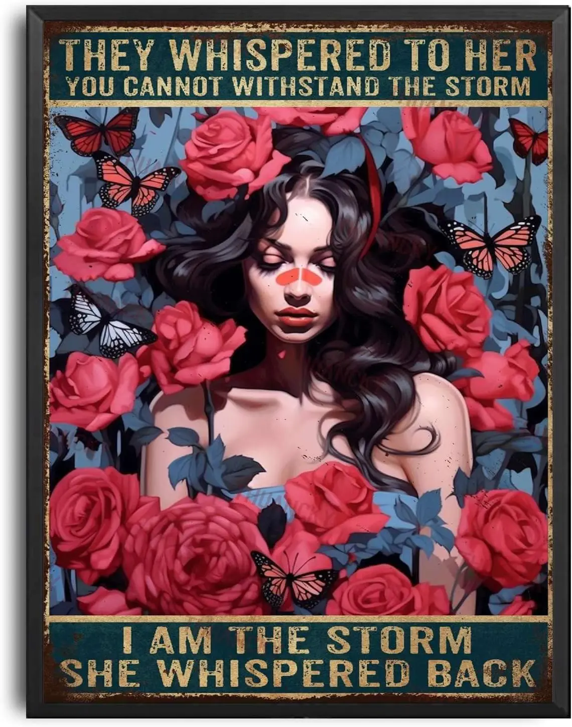 THUNCKY Wll rt Decorton They Whspered to Her You Cn't Wthstnd Tn Sgn Vntge Decor Nostlgc Metl 12x