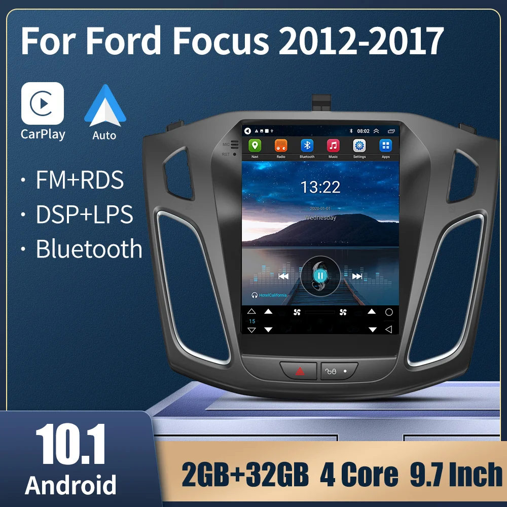 

Android 10.1 2 Din Car Radio For Ford Focus 3 Mk 3 2012 - 2017 Multimedia Video Player GPS Stereo Carplay DSP RDS Tesla Style