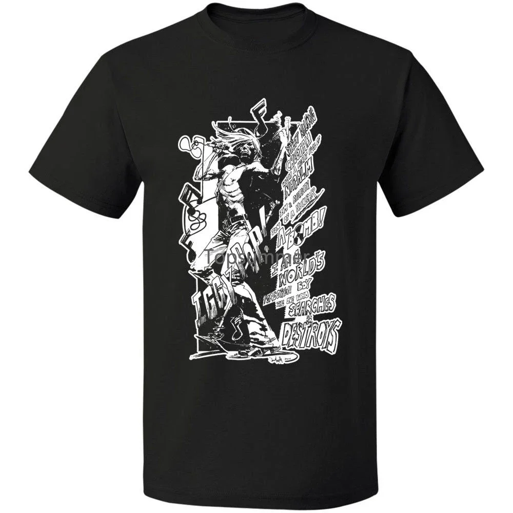 Винтажная футболка The Stooges в стиле ретро Iggy Pop с рукавами S-3XL Homme унисекс больше