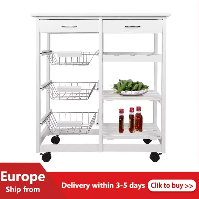 

Kitchen Islands Trolleys Hotel Catering Serving Trolley Moveable Kitchen Storage Rack Four-layer Home Utility Shelf Trolley HWC