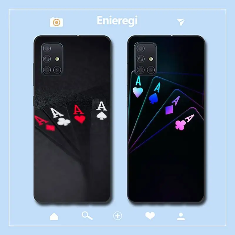 

Poker Phone Case for Samsung A51 01 50 71 21S 70 31 40 30 10 20 S E 11 91 A7 A8 2018