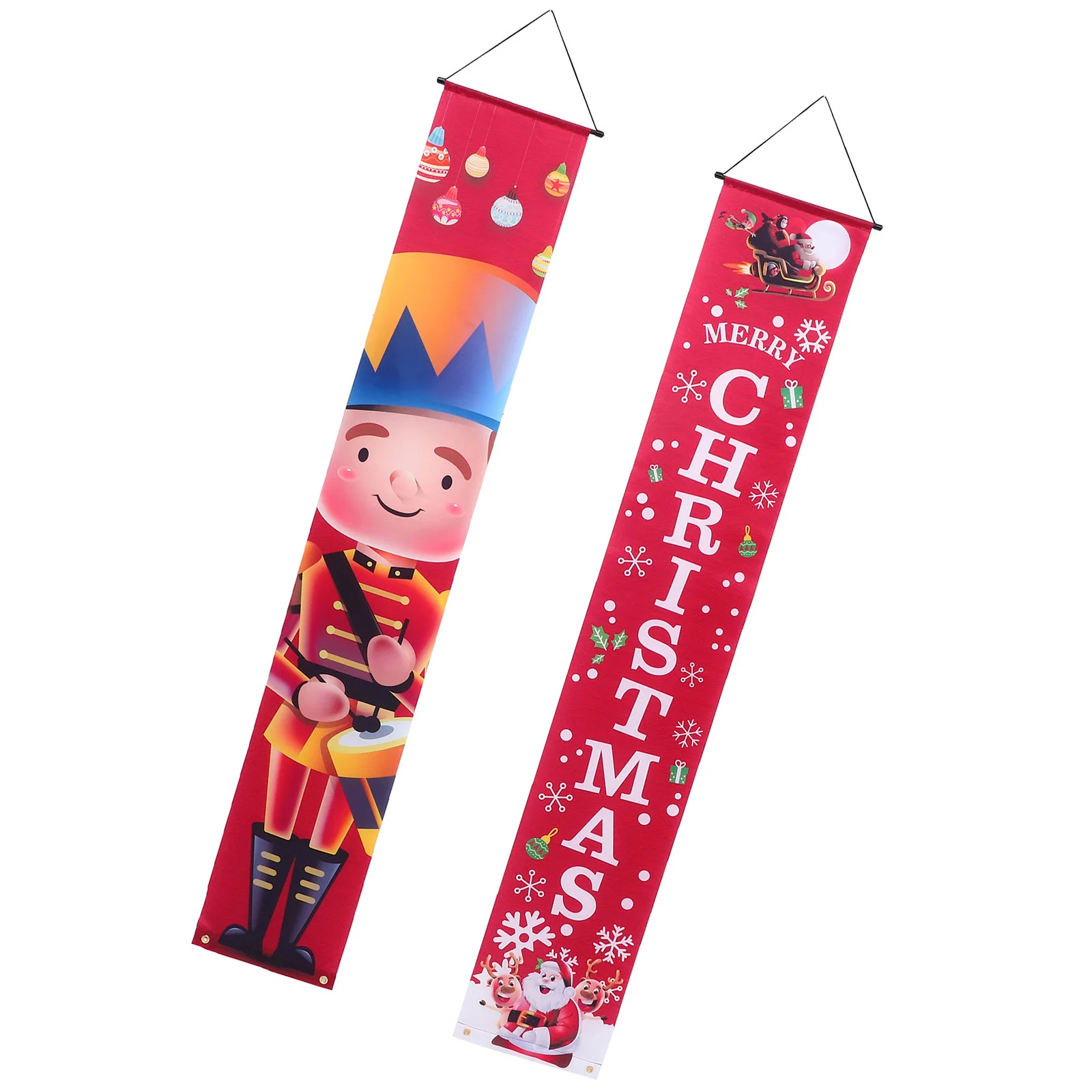 

1 Pair of Hanging Door Banners Christmas Garage Door Banners Christmas Party Decors Xmas Pendants
