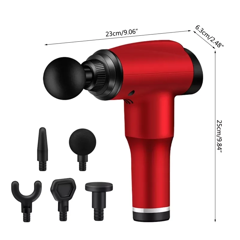 

H7JC Portable Handheld Percussion Deep Muscle Massager Body Relaxation 5 Heads