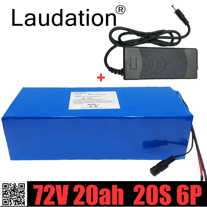 

Laudation 72V Battery 20ah 20S6P 18650 Lithium Ion Battery Pack Electric Bike Battery For 84V 500W 750W 1000W Motor With Charger