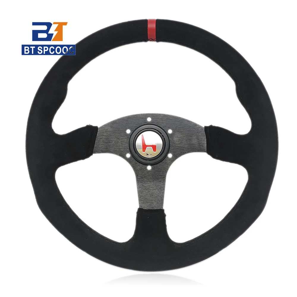 

Suede Steering Wheel 14 Inch 350MM Car Steering Wheel With Horn Modified Racing Car Universal Auto Parts Suitable For Honda