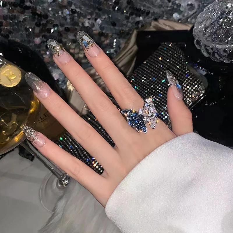 Fashion Butterfly Opening Adjustable ring for girls summer Beach Personalized Jewelry Party Friendship Ring Gifts Trendy