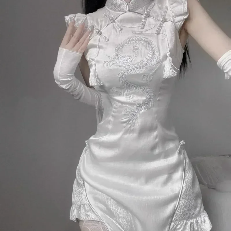 Новинка 2023 года сексуальное улучшенное платье Cheongsam в китайском стиле лоскутное