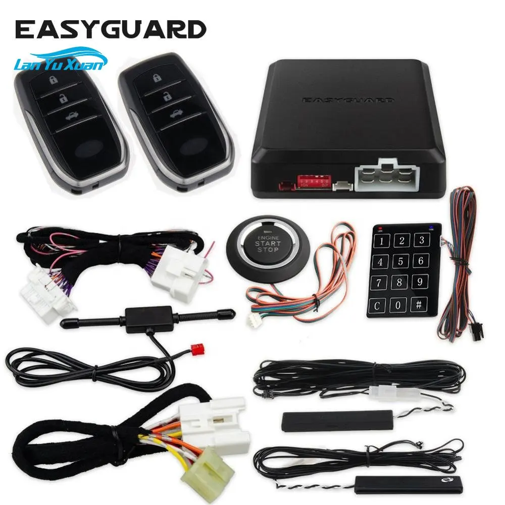 

Passive keyless entry remote Starter CAN Bus car alarm Compatible with Key Start Petrol Toyota Highlander15-17