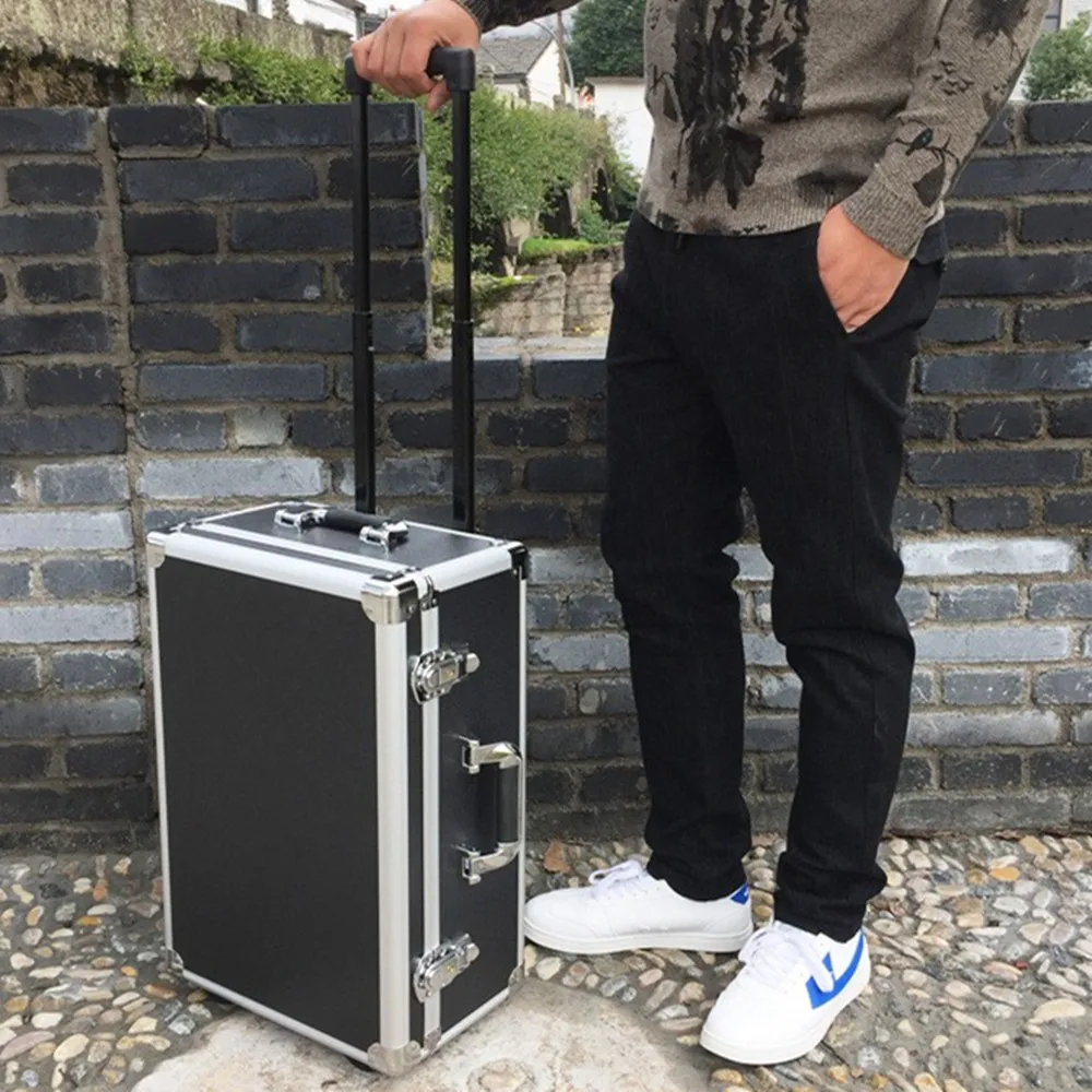 20 Inch Aluminum Frame Trolley Case Travel Lock Suitcase Bag Toolbox Model Aircraft Photography Equipment Shockproof Storage Box