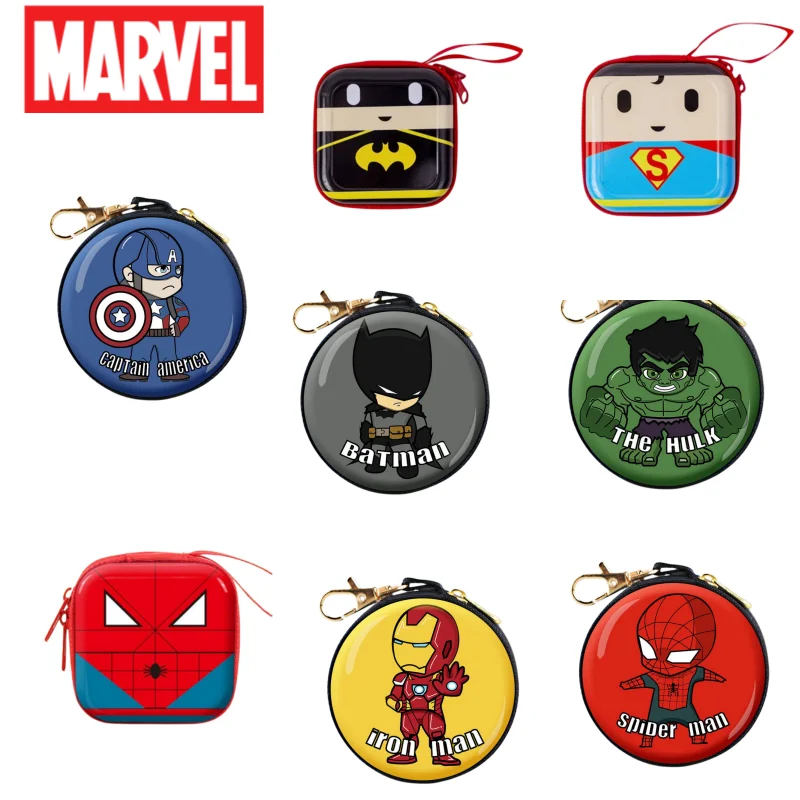 

New Marvel children's coin purse Superman Spiderman Captain America Hulk mini male and female Korean anime coin bag earphone bag