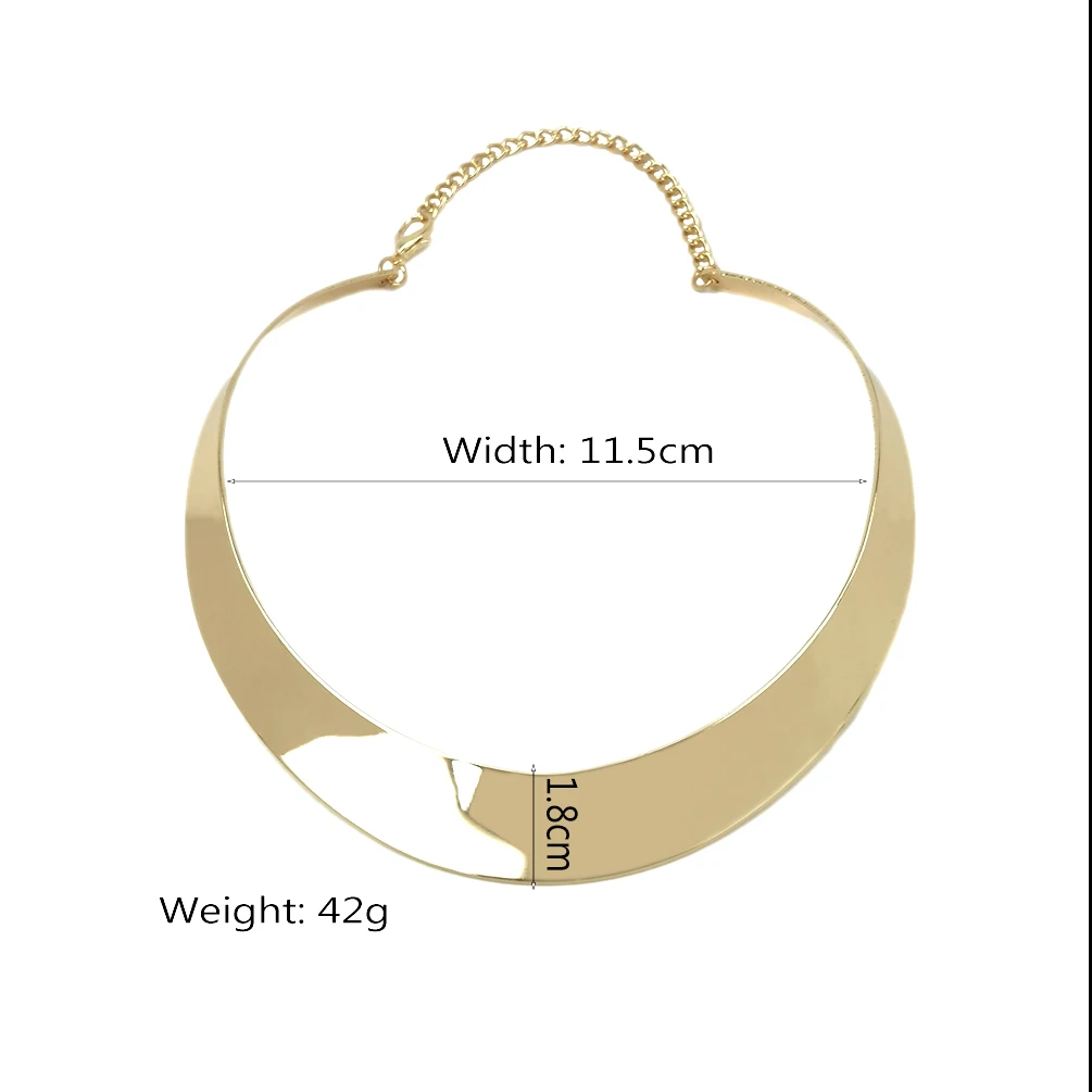 Новинка простой Блестящий металлический чокер ошейник ожерелья для женщин