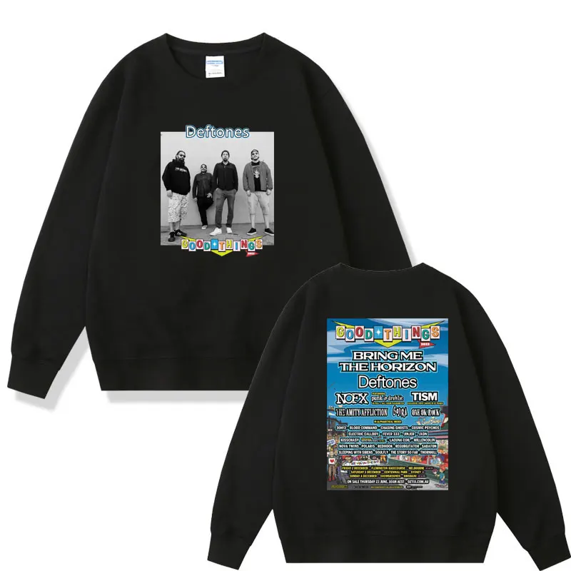

Лидер продаж, потрясающий пуловер с рисунком Deftones вокруг меха, для путешествий по миру, мужской и женский пуловер с графическим рисунком рок-группы, спортивный костюм