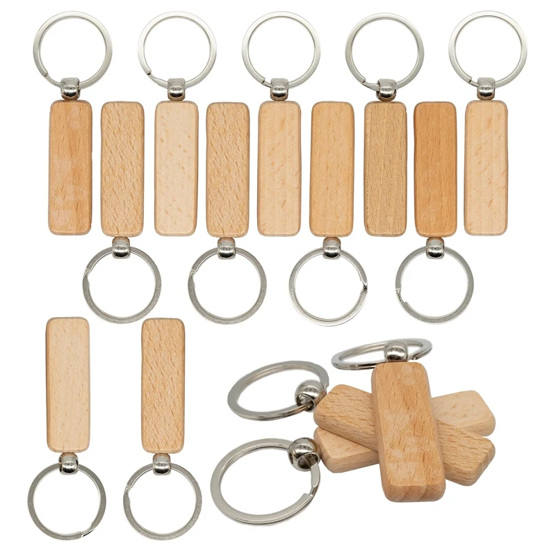 

Wood Engraving Blanks Rectangle Blank Wooden Key Chain Wood Blanks For Keychains 20 Pack