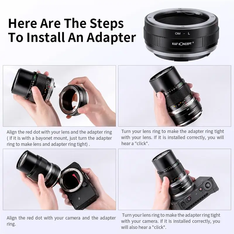 Description Picture 2 of itemK&F CONCEPT OM-L OM Lens to L Mount Adapter Ring for Olympus OM Mount to Sigma Leica Panasonic L mount Camera