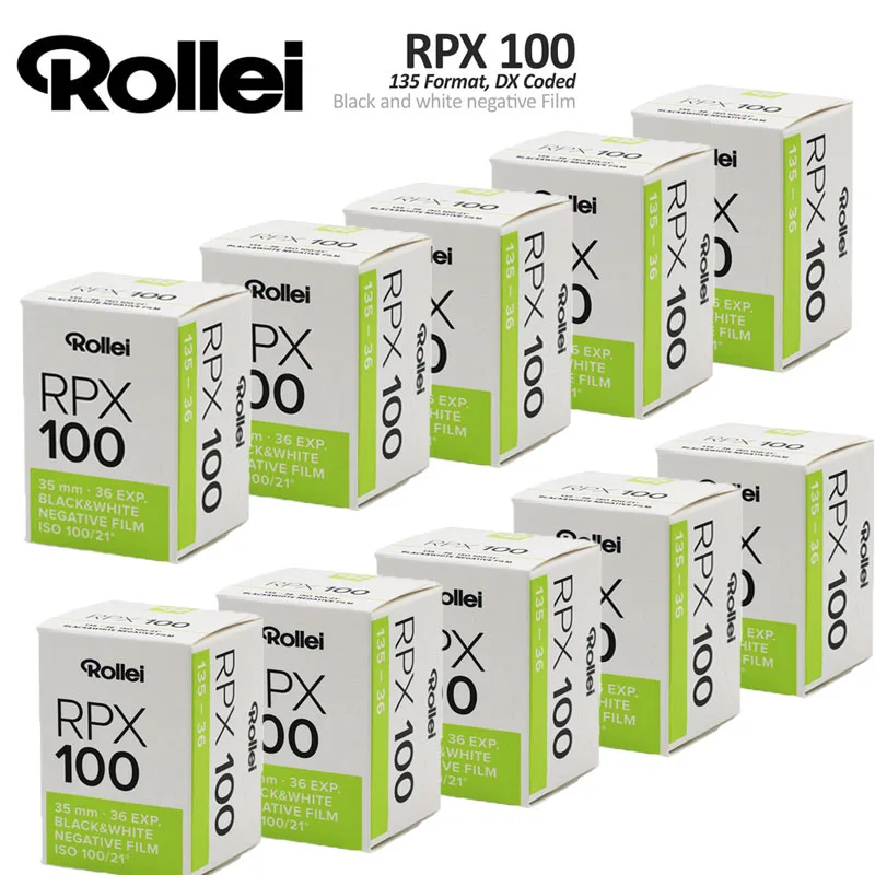

1-10Rolls Rollei RPX 100 135 35mm Black And White Negative Film（36 ExposuresRoll）For Kodak M35 Film Camera (Expiry Date: 1.2027)