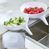 Kitchen Tools Sink Strainer Drain Plastic Fruit Vegetable Washing Basket Drainer Creative Food Colander Baskets Filter Shelf