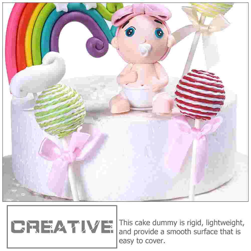 

4 Pcs Cake Embryo Model DIY Practicing Foams Round Shaped Wedding Decoration Multi-function Mini Accessories Party Birthday