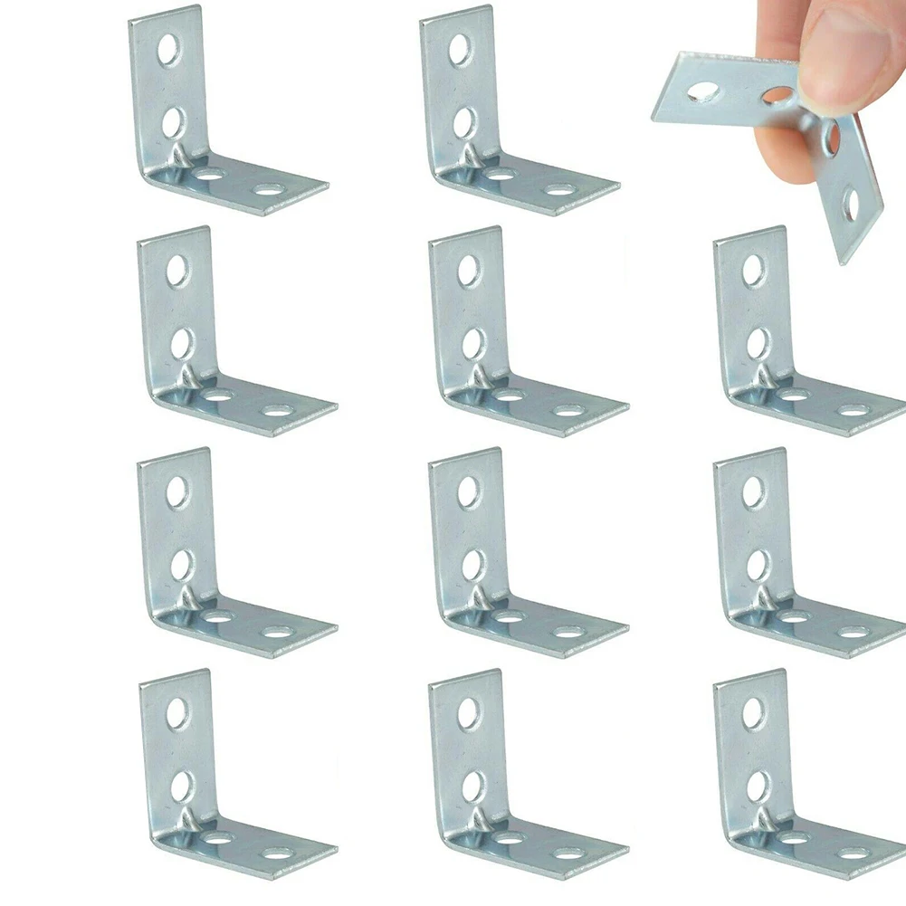 

12pcs L-Shaped Corner Brackets Metal Corner Braces Drawer Shelf Wall Bracket Fixing Right Angle Corners Brace Furniture Hardware