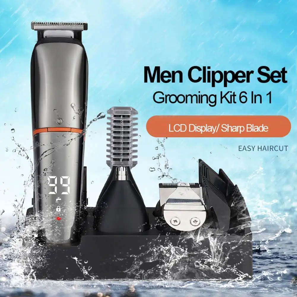 

Professional Hair Clippers 6 In 1 Hair Cutting Machine Husband Hair Trimmer For Man Shaver Barber Beard Trimmer Hair Cutter N8Y6