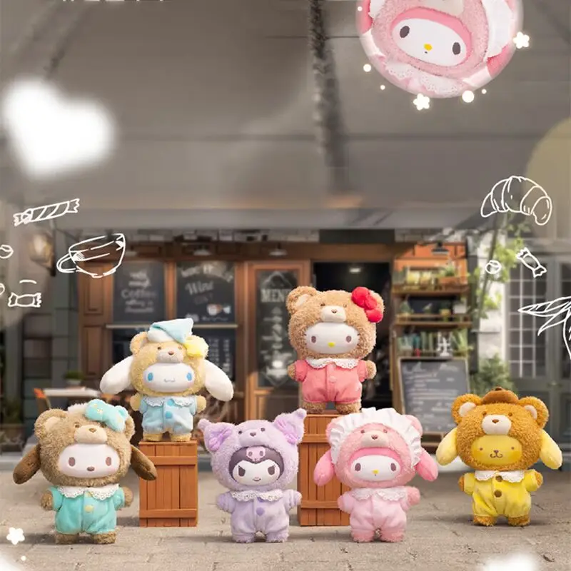 Подлинный Sanrio семья аниме латте виниловый плюшевый подвесной кулон Kuromi / Sinamorol