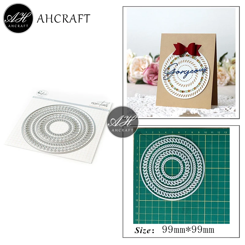 

AHCRAFT Circle Frame Metal Cutting Dies for DIY Scrapbooking Photo Album Decorative Embossing Stencil Paper Cards Mould
