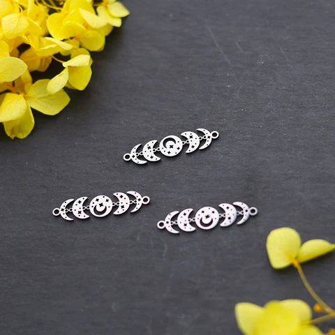 3 шт./лот, подвески из нержавеющей стали с фазой Луны для изготовления ювелирных изделий, ожерелья, браслеты, ремесленные фурнитуры, кулон, аксессуары «сделай сам»