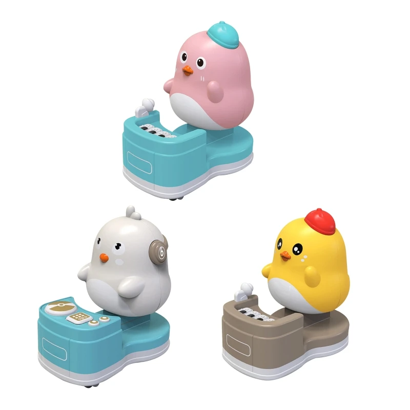 

Детский игрушечный автомобиль, мини-мультипликационный диджейский Цыпленок, игрушечный автомобиль с заводным питанием, скользящий автомо...