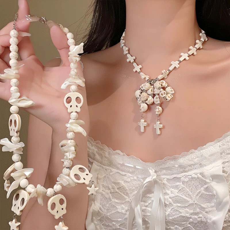 Классические ювелирные изделия винтажное ожерелье с бантом и черепом бисером