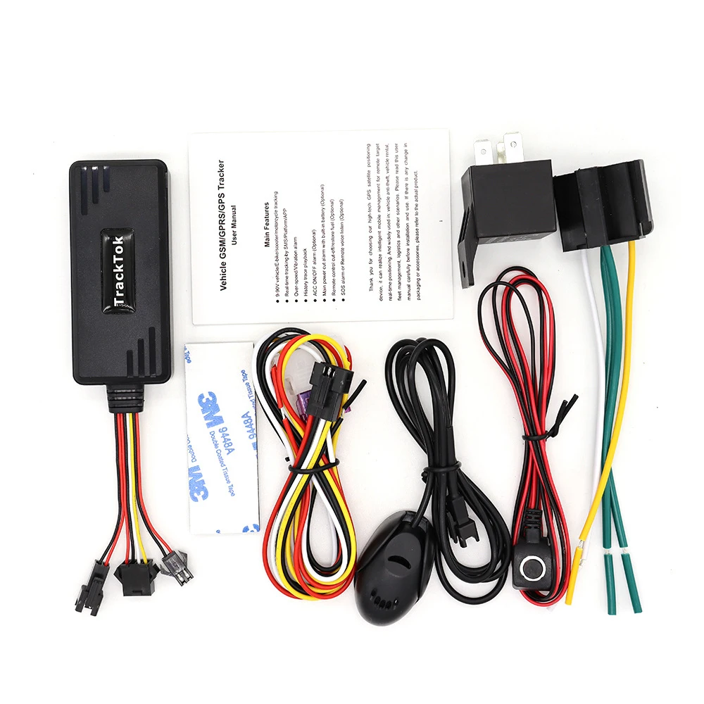 

2G Vehicle GPS Tracker ACC Relay 2G Built-in Battery Car Bus Truck GT06 Protocol APP Positioning Remote Fuel Cut-Off SOS