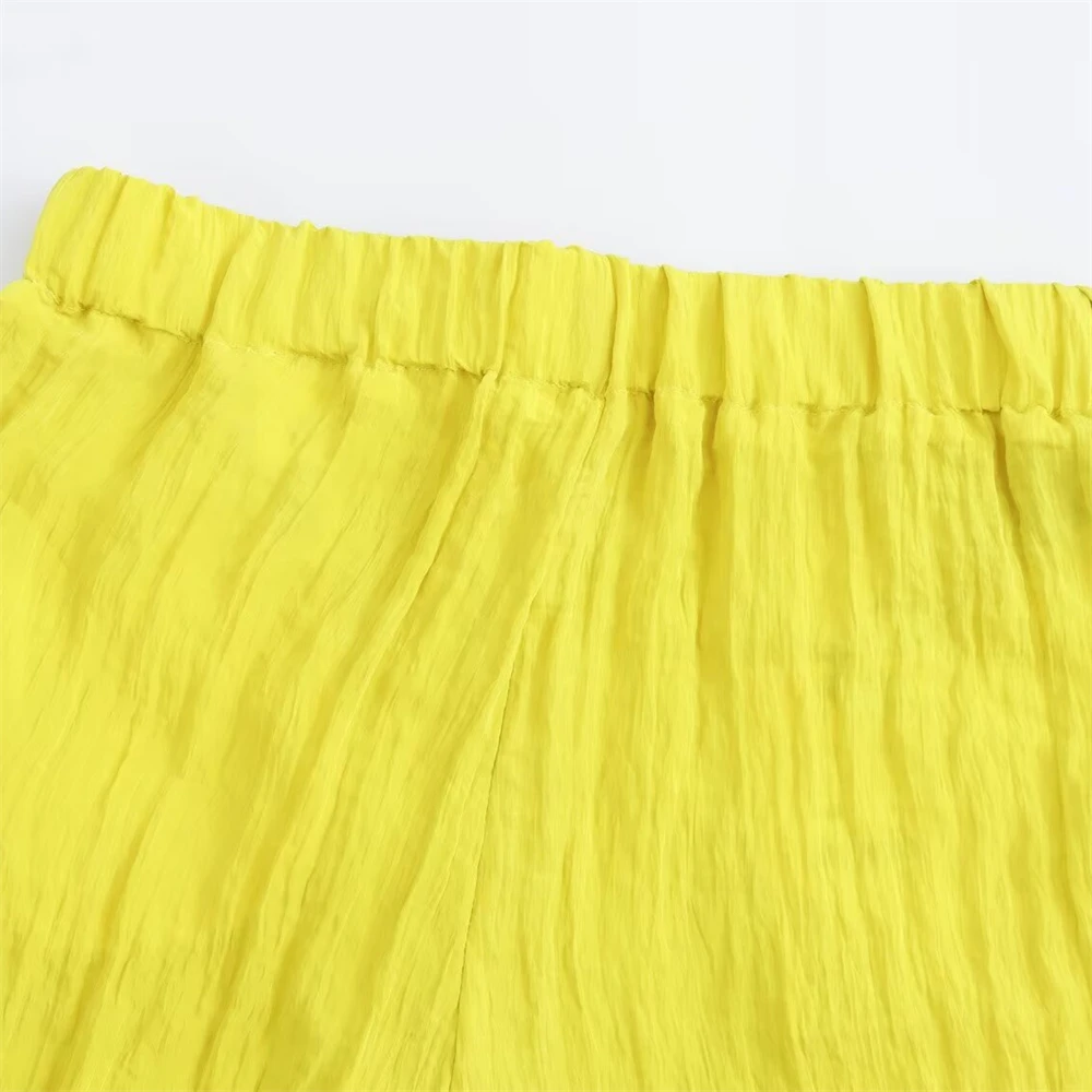 Брюки женские летние универсальные с эластичным поясом и эффектом морщин