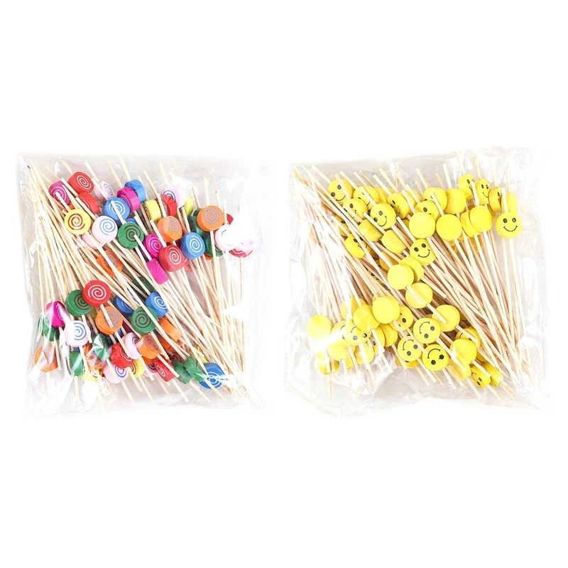 

100 упаковка, Коктейльные зубочистки, десерты, пирог, 2 стиля, 85DA