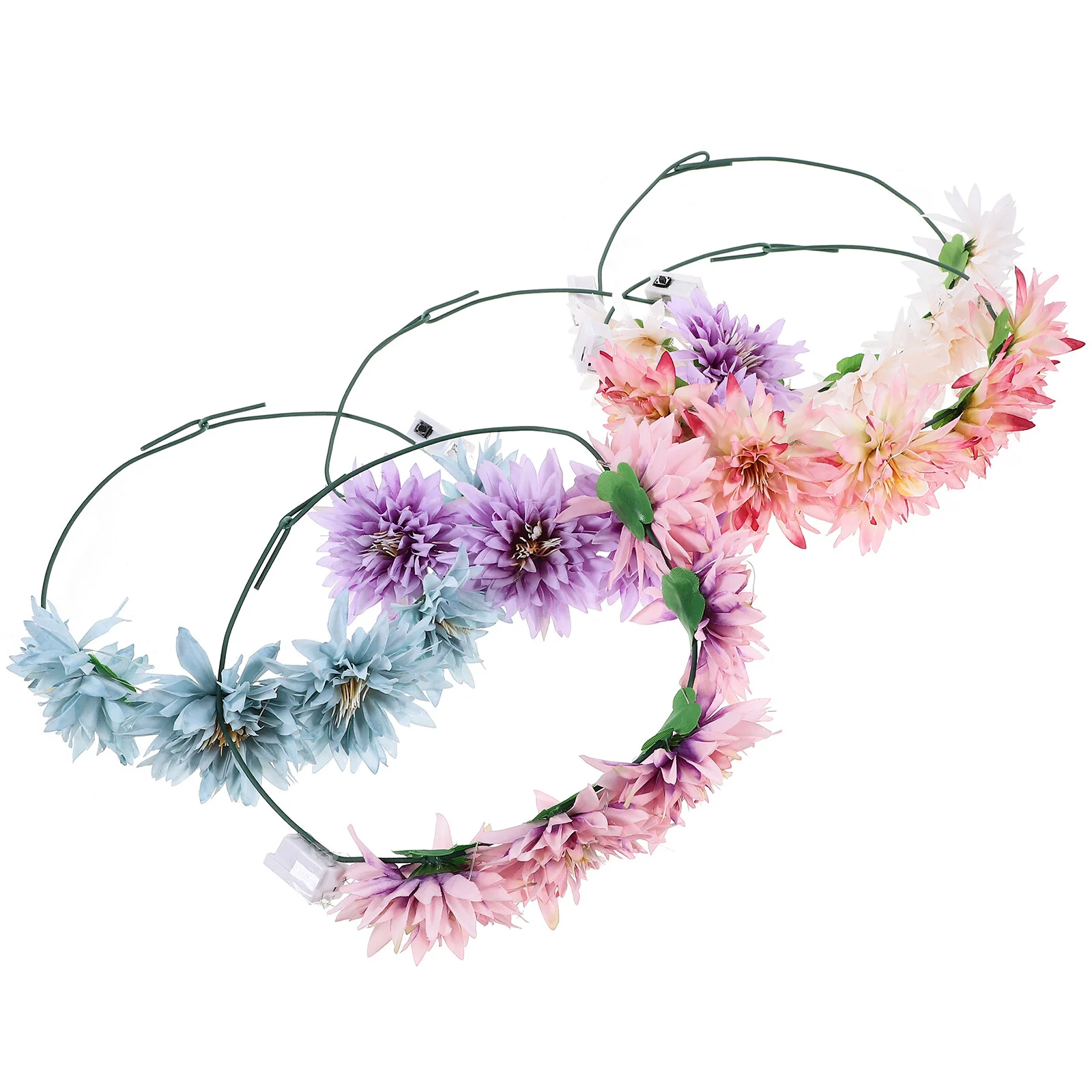 

Bean Paste Powder Women Hair Accessories Light Rose Floral Headpiece Flower Crown