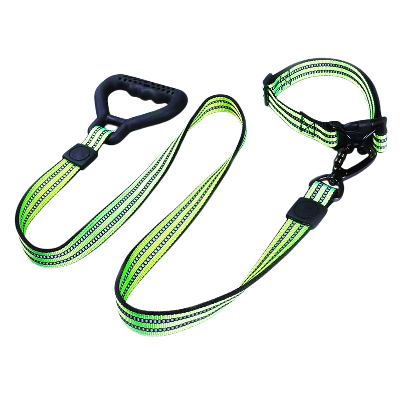 

Durable Double Dog Collar Leash Set for Medium Large Dogs Reflective Rubber Handle Traction Rope Training Walking Dog Supplies