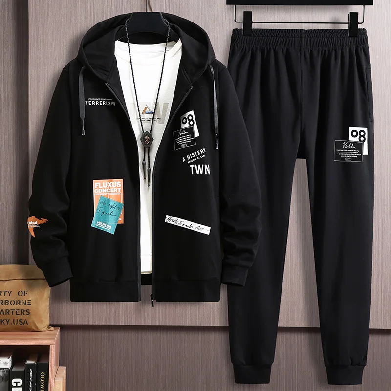 

Spring Autumn leisure sports men big size sweatsuits men's sportswear oversized jogger suits cotton men sweat suit set 10XL 9XL