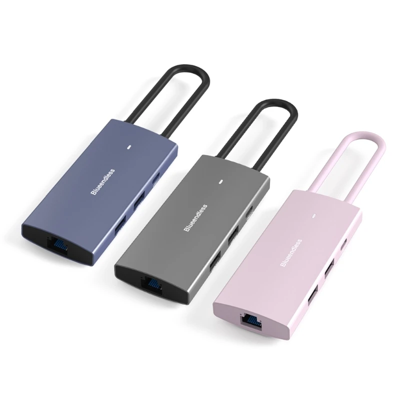 

Док-станция типа C 6 в 1 2,0 + USB 3,0 + PD3.0 + Gigabit Ethernet