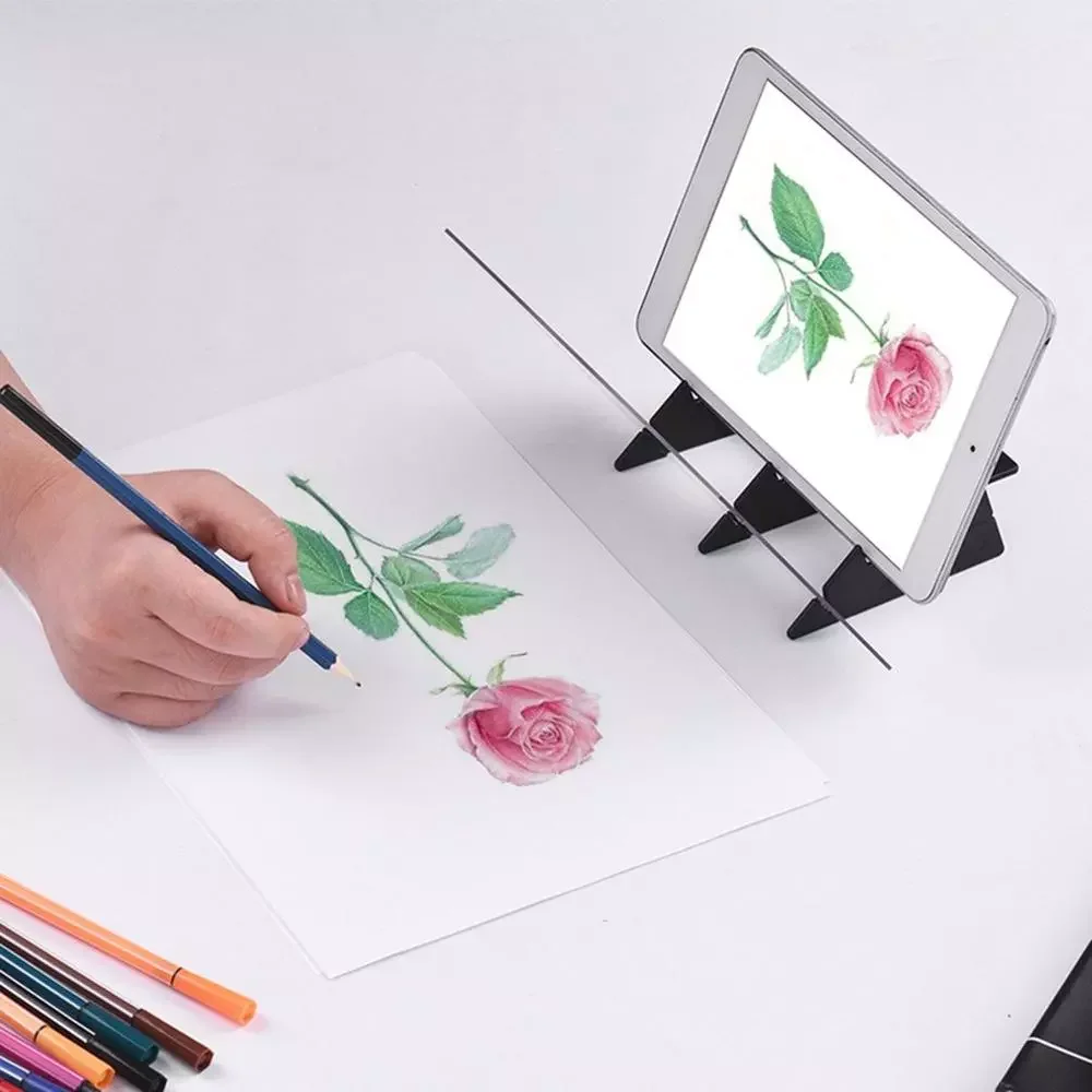 

The newOptical Imaging Drawing Board Lens Sketch Mirroring Reflection Dimming Bracket Holder Painting Mirror Plate Trace Table P