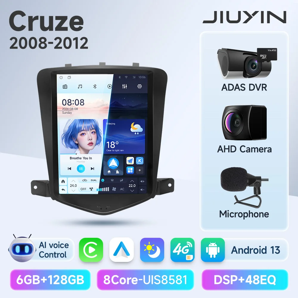 

9,7-дюймовый Android 14 для Chevrolet Cruze J300 2008-2012 Автомобильный радиоприемник Мультимедийный видеоплеер Навигация GPS WIFI Беспроводной Carplay