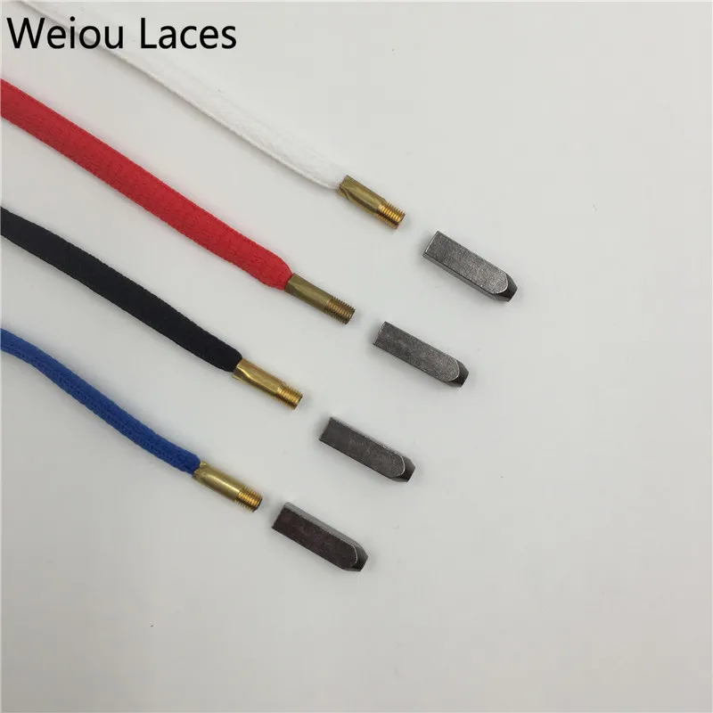 Weiou (20 Pcs/5 Sets) Luxury Shoelaces Gold Screw On Metal Aglets 5*5*19mm For Sneakers Shoe Laces DIY Replacement Custom Aglets