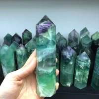 1000ghigh quality natural polychromatic and colorful snowflake fluorite ore quartz crystal rod point column mace column healing