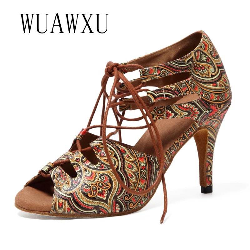 NATASHA2023 новые туфли для латиноамериканских танцев на шнуровке женские среднем