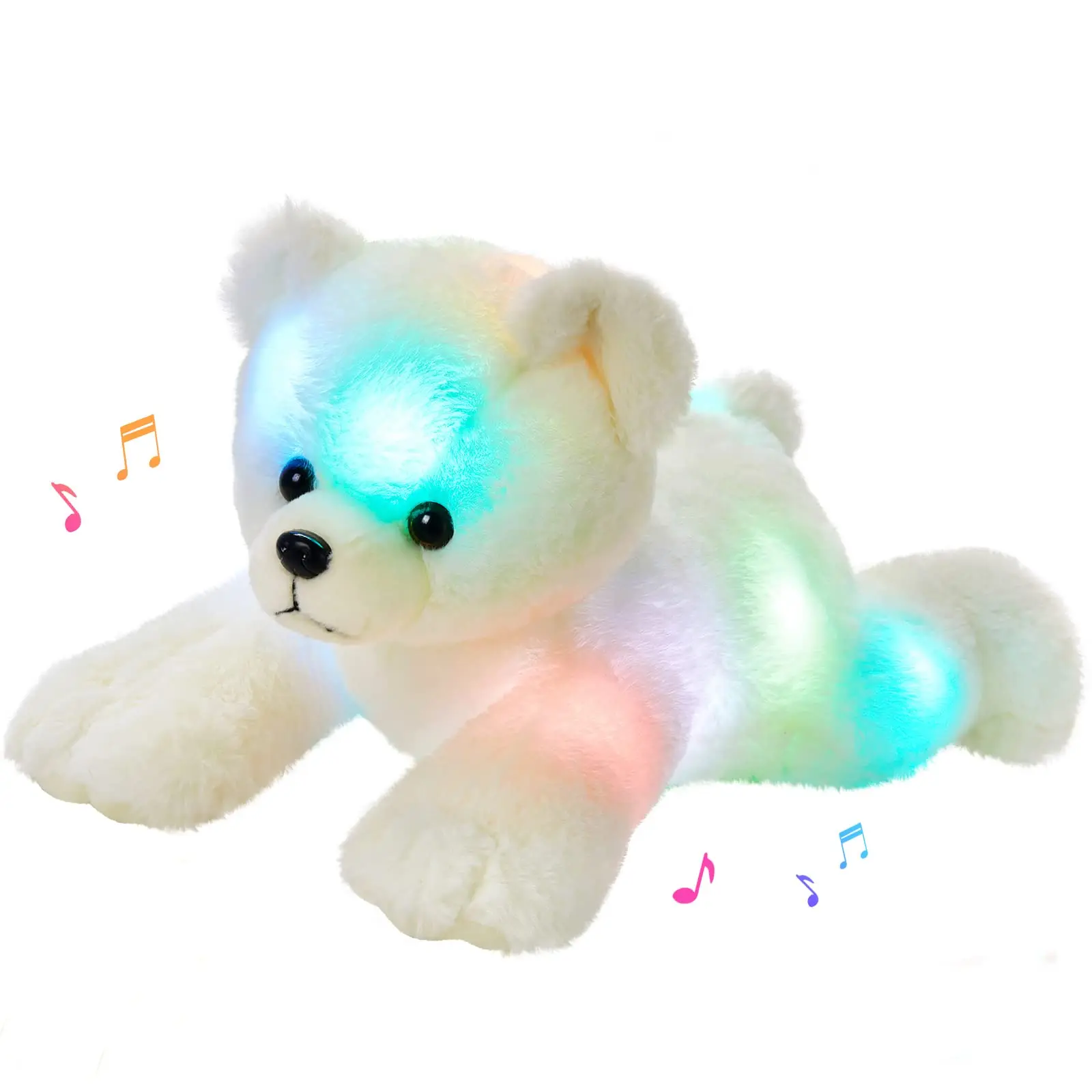 

Luminous Glowing 37cm Plush Toys Cute Musical LED Polar Bear Throw Pillows Stuffed Animals Toy Doll Gift For Children Girls