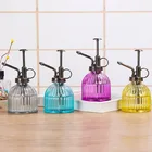 Новая стильная стеклянная мини-бутылка для полива из витражного стекла в стиле ретро, прозрачная стеклянная банка для полива с вертикальным узором