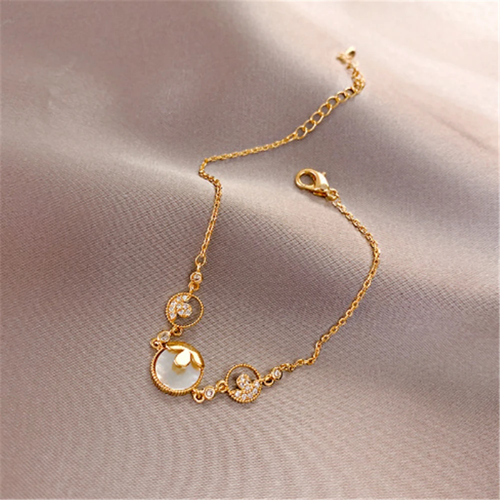 Жемчужный циркониевый квадратный выдвижной браслет простой Регулируемый модный