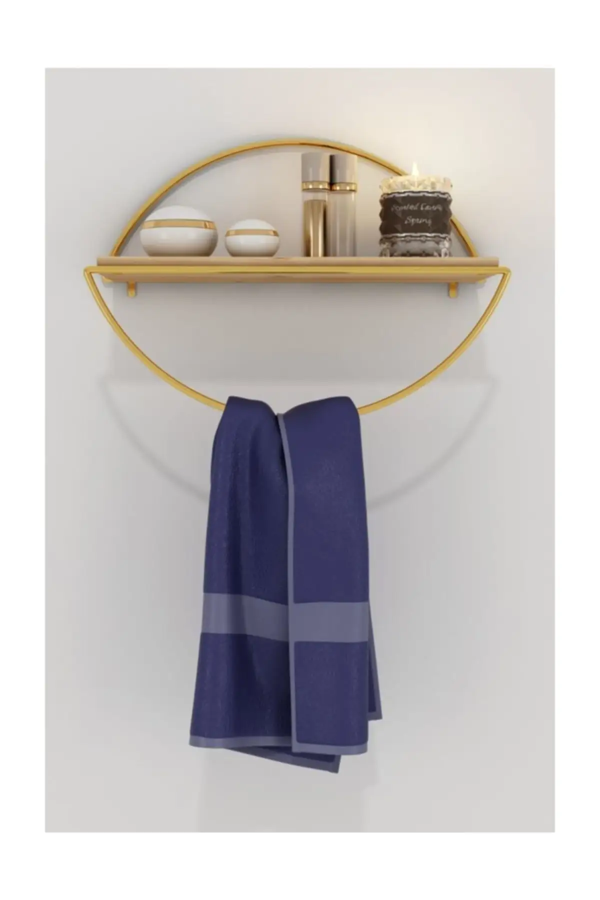 Настенная полка из натурального дерева золотистого цвета | Дом и сад