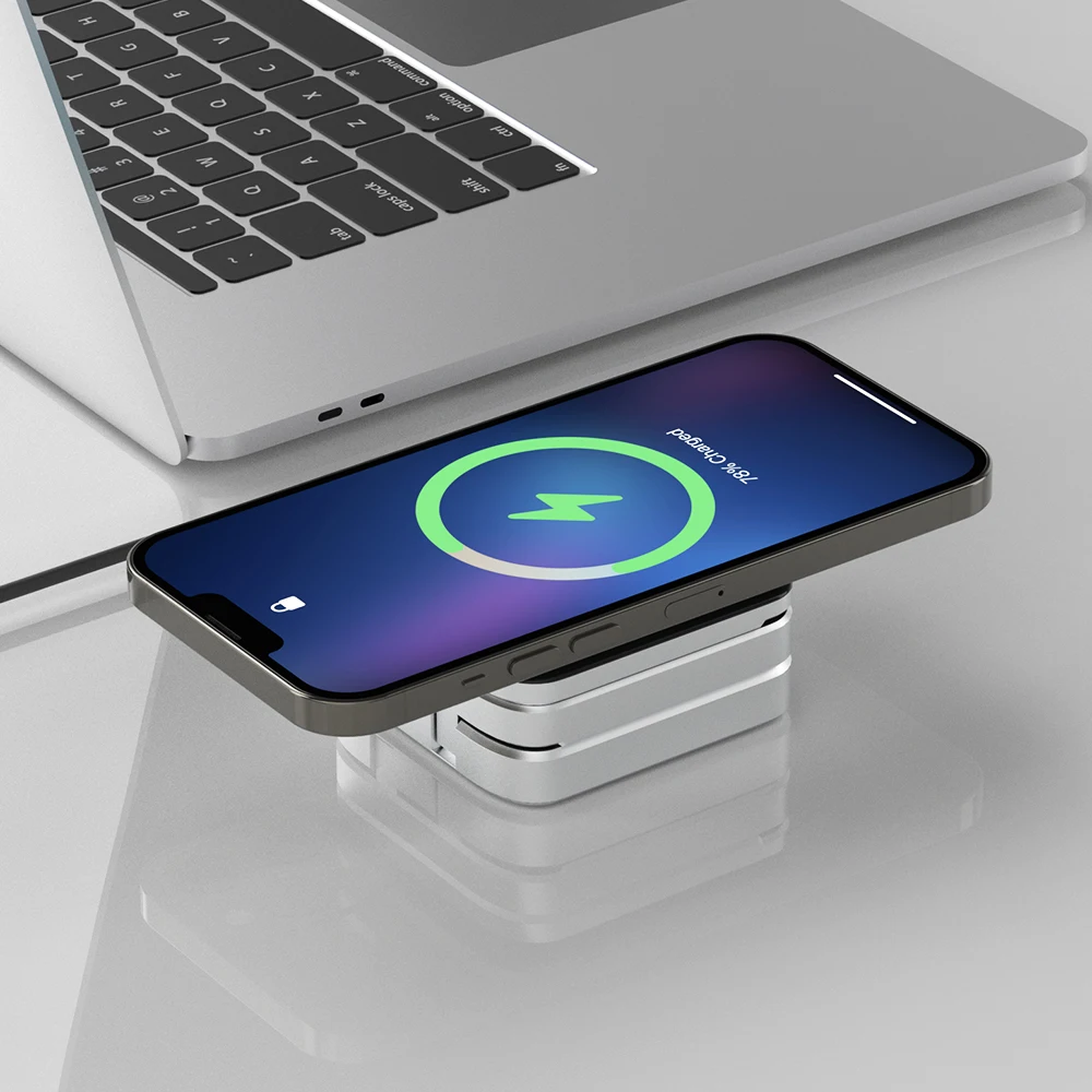 Portable 3 in 1 Foldable Wireless Charger Stand Dock for iPhone 14 13 Holder Magnetic Fast Charging Station for Apple Watch S8