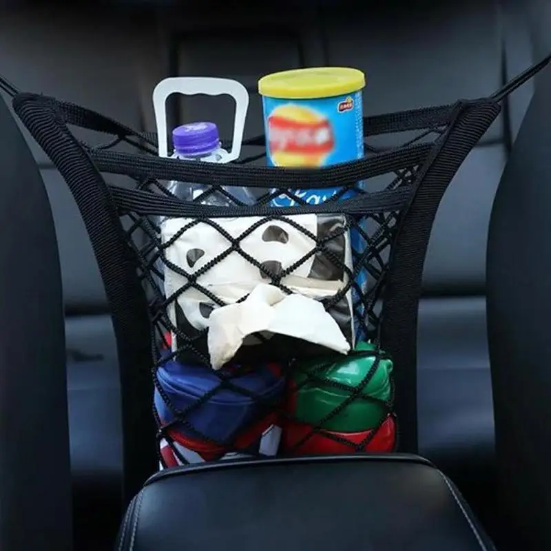 

Universal Elastic Mesh Net trunk Bag Car Back Rear Mesh Trunk Seat Elastic String Net Magic Sticker Organizer Seat Back Bag