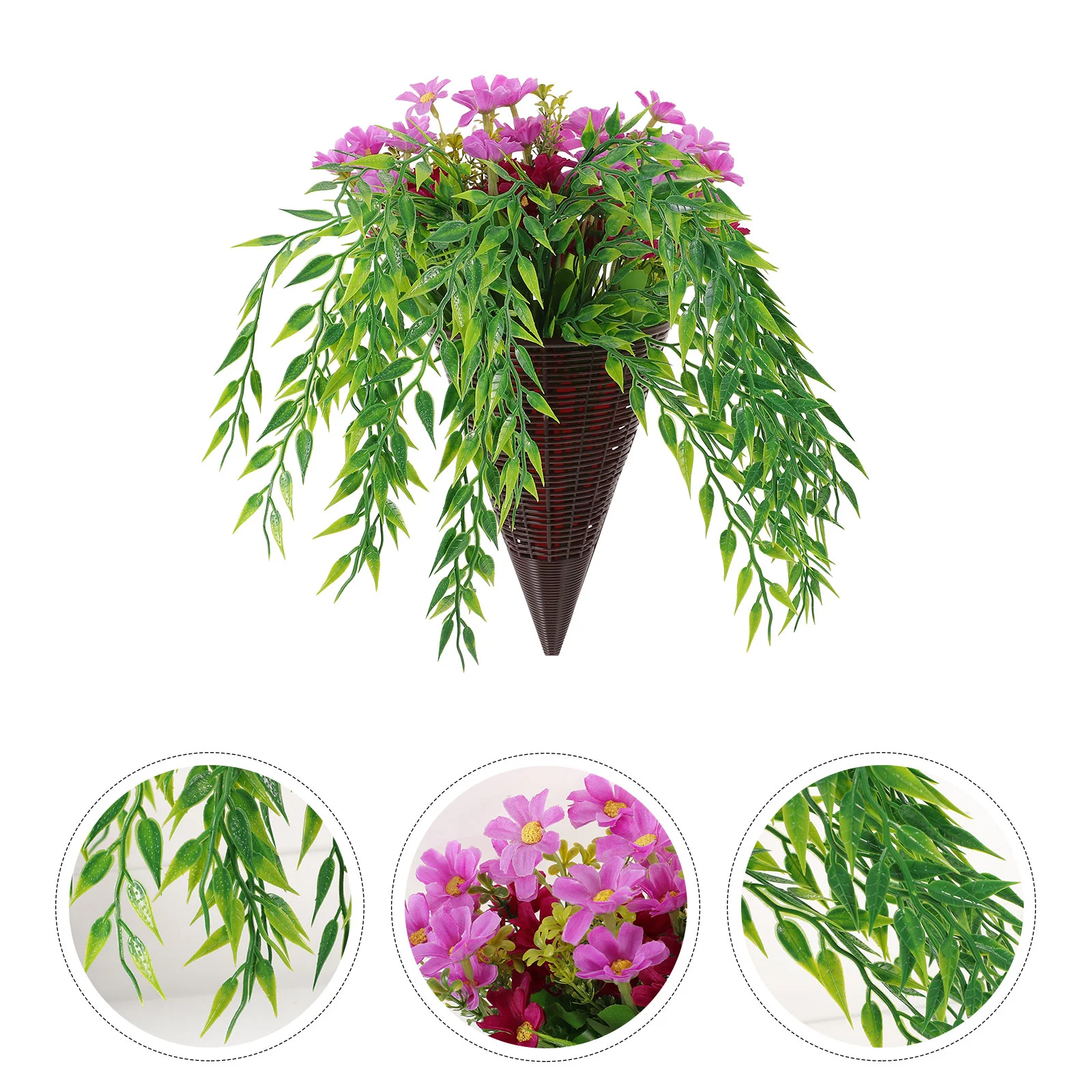 

Fake Flowers Rose Vines Living Room Silk Wall Hanging Decoration Front Door Basket Artificial Plastic